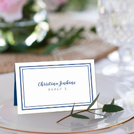 Elegante Wedding Blue White Custom Guest Platzkart Tischnummer