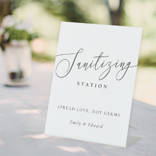 Elegante Wedding Brautparty Sanitization Station Sockelschild