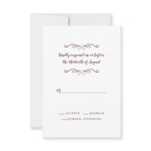 Elegante Wedding Burgundy Classic Minimalistisch U