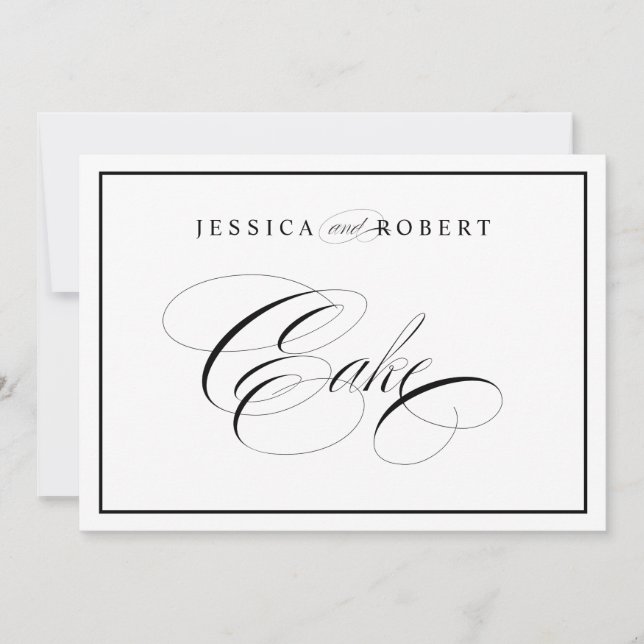 Elegante Wedding Cake Signature Black Border (Vorderseite)