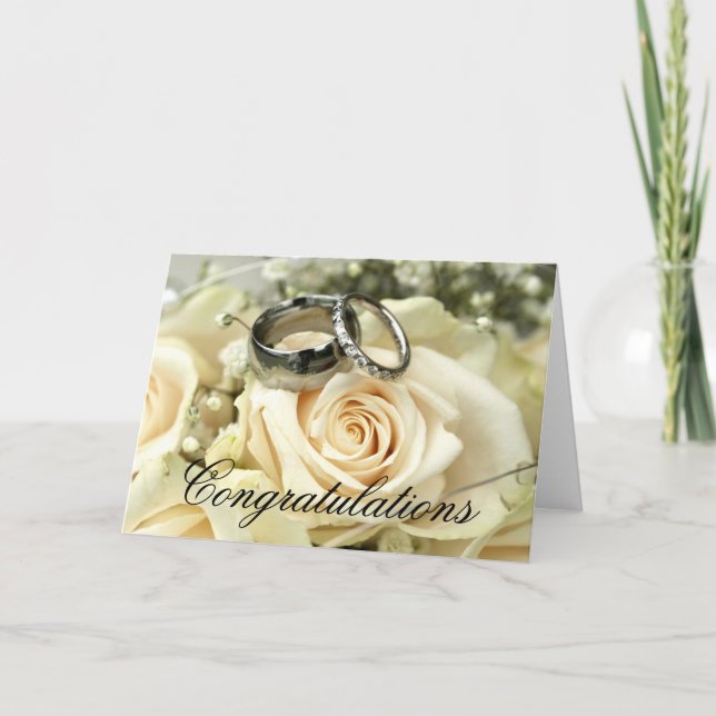 Elegante Wedding Congratulations Card Karte (Vorderseite)
