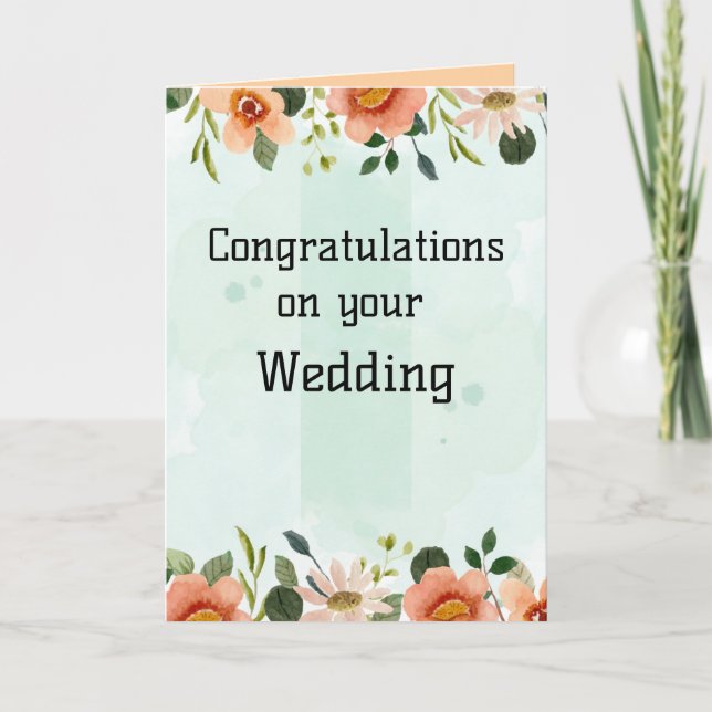 Elegante Wedding Congratulations Card Karte (Vorderseite)