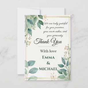 Elegante Wedding Dankeschön Card Dankeskarte