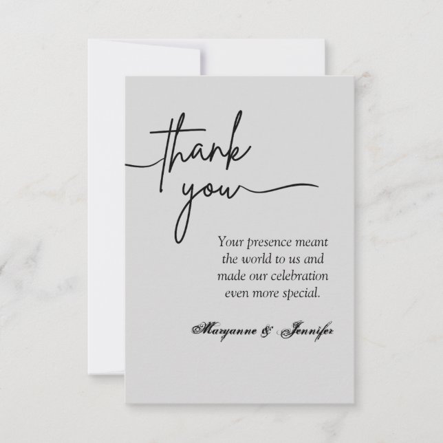 Elegante Wedding Dankeschön Card Dankeskarte (Vorderseite)