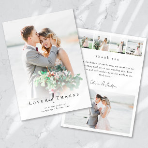 Elegante Wedding Dankeschön Card mit Fotos Dankeskarte