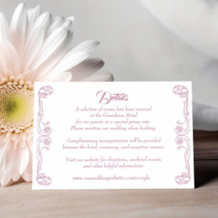 Elegante Wedding Details Card - Green Rose Filigre Einladung