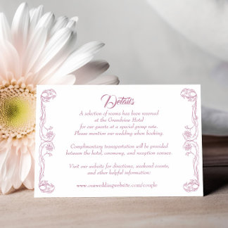 Elegante Wedding Details Card - Green Rose Filigre Einladung