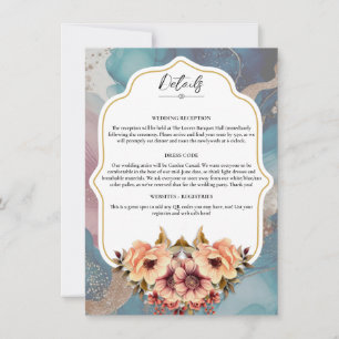 Elegante Wedding Details Slip - bearbeitbare Vorla Einladung