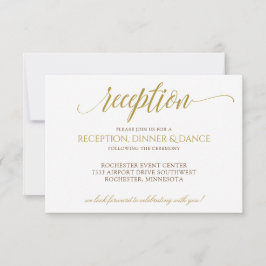 Elegante Wedding Empfang Card | Goldtypografie Einladung