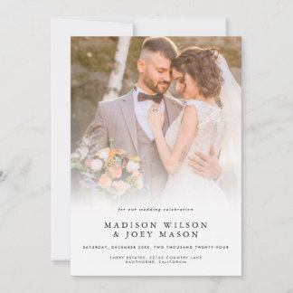 Elegante Wedding Foto Black Script Einladung