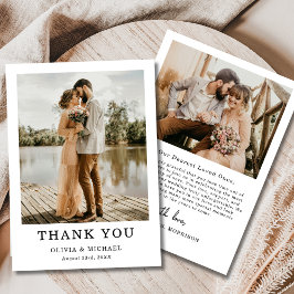 Elegante Wedding Foto Einfache Skripte Dankeschön- Dankeskarte