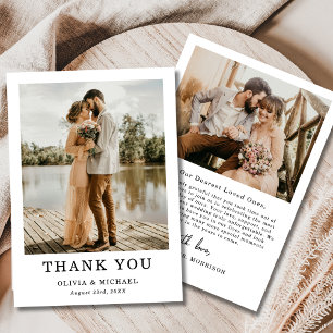 Elegante Wedding Foto Einfache Skripte Dankeschön- Dankeskarte