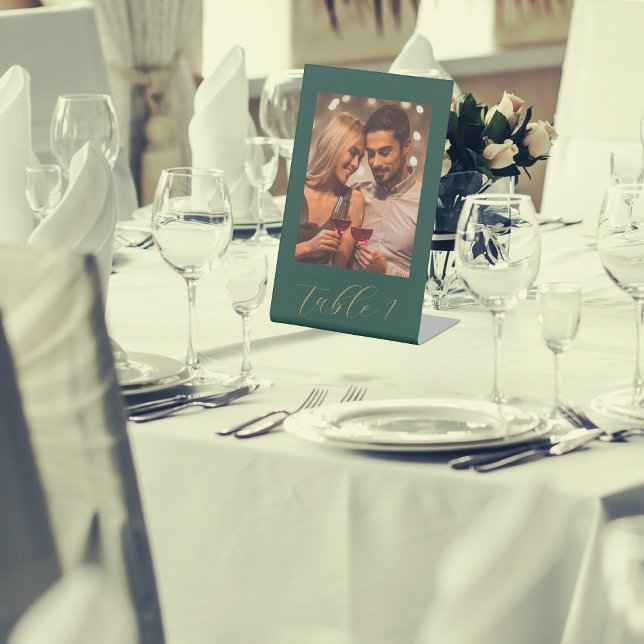 Elegante Wedding Foto Tischnummer Sockelschild (In Situ)