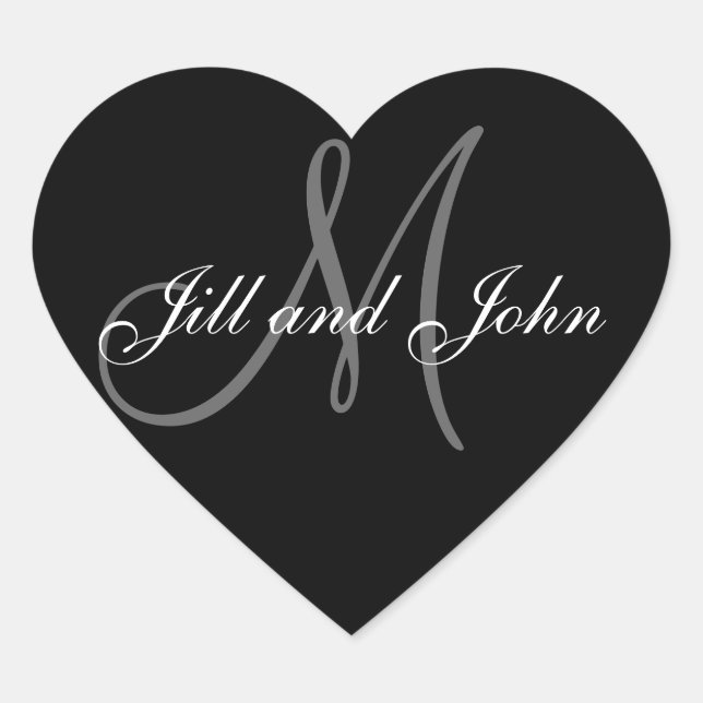 Elegante Wedding Gefallen Stickers Herzform (Vorderseite)