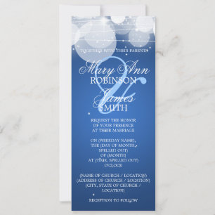 Elegante Wedding Glow & Sparkle Blue Einladung
