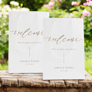 Elegante Wedding Gold Gift Bags Mittlere Geschenktüte