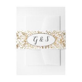 Elegante Wedding Gold Streamers Confetti Initials Einladungsbanderole