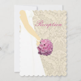 Elegante Wedding Gown Empfang Card Einladung