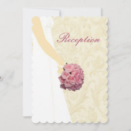 Elegante Wedding Gown Empfang Card Einladung