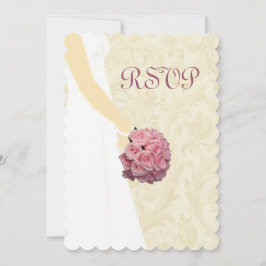 Elegante Wedding Gown Response Card Einladung