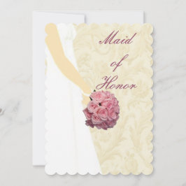 Elegante Wedding Gown Trauzeugin Card Einladung