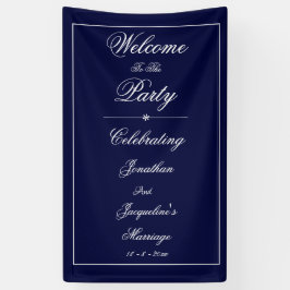 Elegante Wedding Individuellen Namens Navy Blue Wi Banner