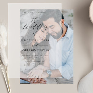 Elegante Wedding Invitation Sheer Overlay Vellum