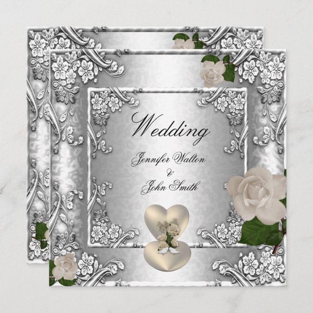 Elegante Wedding Invites Einladung (Vorne/Hinten)