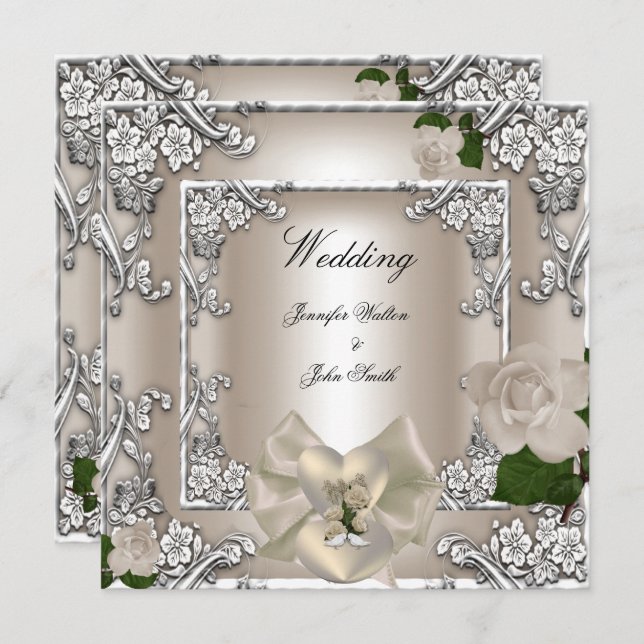 Elegante Wedding Invites Einladung (Vorne/Hinten)