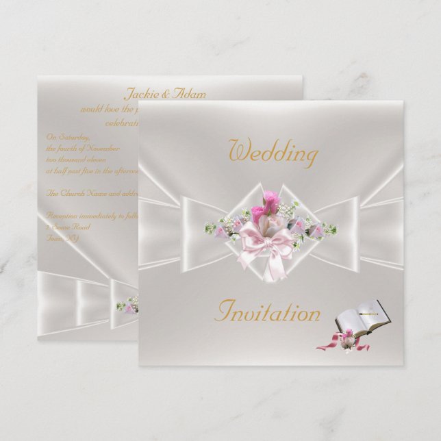 Elegante Wedding Invites Einladung (Vorne/Hinten)