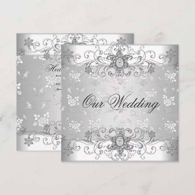 Elegante Wedding Invites Einladung (Vorne/Hinten)