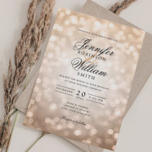 Elegante Wedding Lights Vintage Rose Gold QR UAWG
