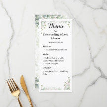 Elegante Wedding Menu Card | benutzerdefinierte Ho
