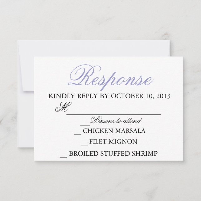 Elegante Wedding Modern Invitation Response Card RSVP Karte (Vorderseite)