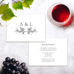 Elegante Wedding Monogram Empfang Card Dankeskarte