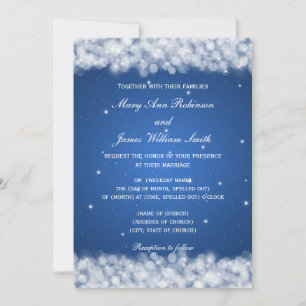 Elegante Wedding Party Sparkle Blue Einladung