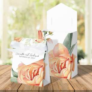 Elegante Wedding Peach Floral Custom Geschenkschachtel