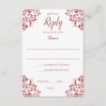 Elegante Wedding Response Card | Nadine (rot)