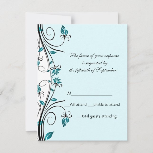 Elegante Wedding Response Card RSVP Karte (Vorderseite)