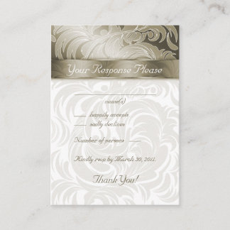 Elegante Wedding Response Cards Blumenleaf Gold Begleitkarte