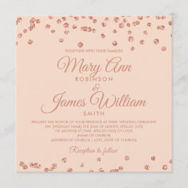 Elegante Wedding Rose Gold Glitzer Confetti Blush Einladung
