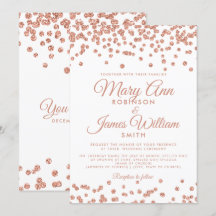Elegante Wedding Rose Gold Glitzer Confetti White