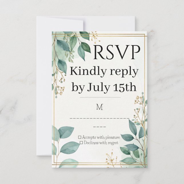 Elegante Wedding RSVP Card (Vorderseite)