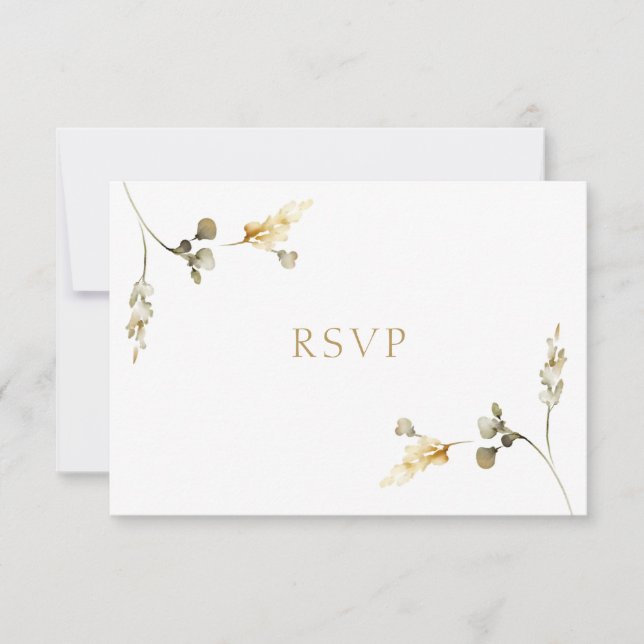 Elegante Wedding RSVP Card Karte (Vorderseite)