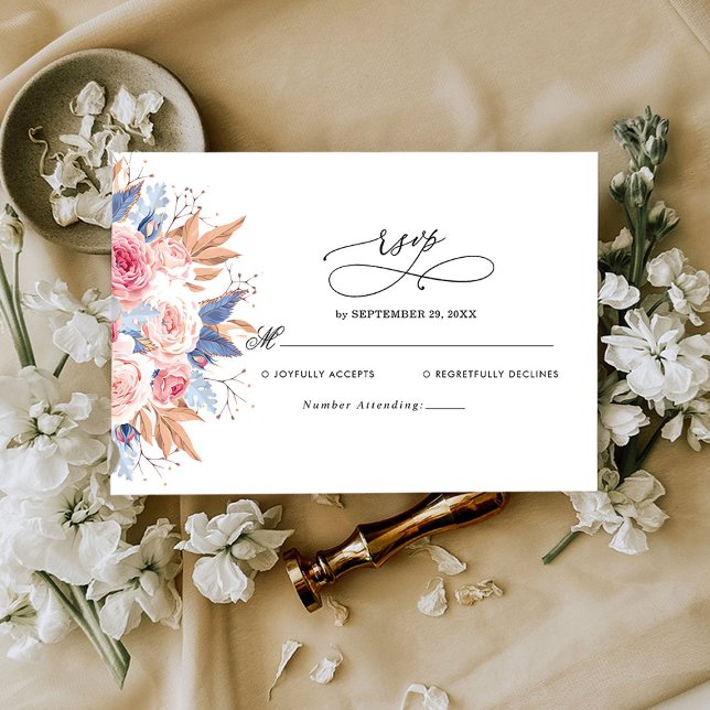 Elegante Wedding RSVP Card Karte (Von Creator hochgeladen)