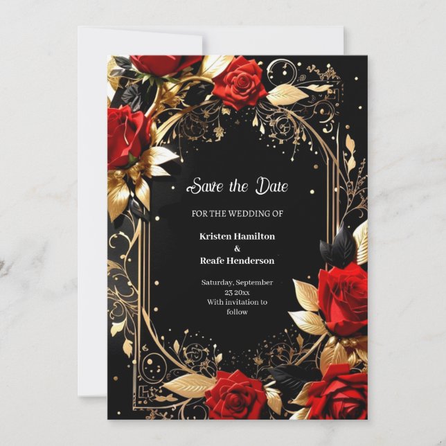 Elegante Wedding Save the Date Card (Vorderseite)
