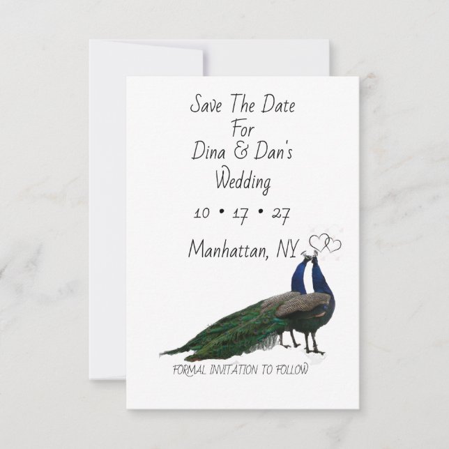 Elegante Wedding Save the Date Card (Vorderseite)