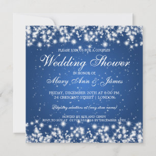 Elegante Wedding Shower Winter Sparkle Blau Einladung