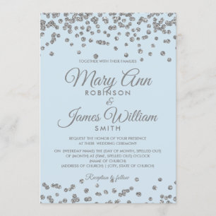 Elegante Wedding Silver Glitzer Confetti Ice Einladung