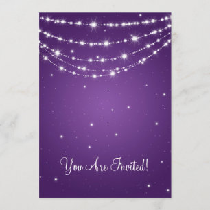 Elegante Wedding Sparkling Chain Lila Einladung